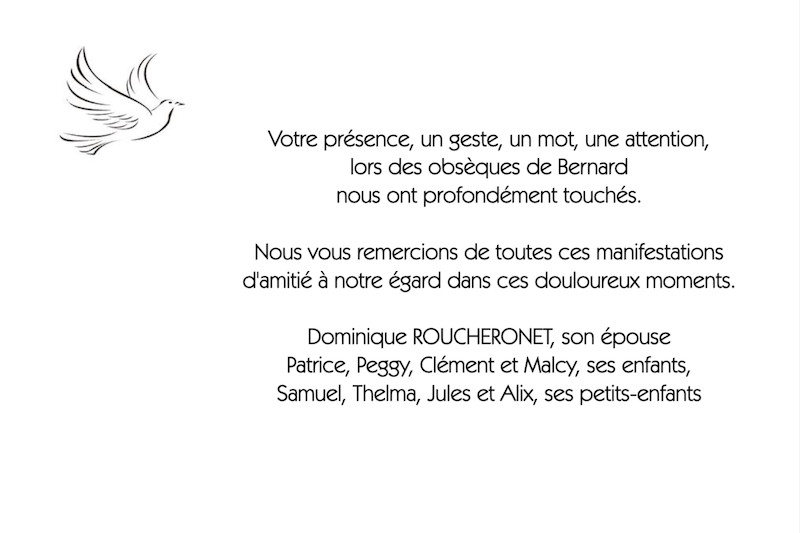 Carte de remerciement décès...