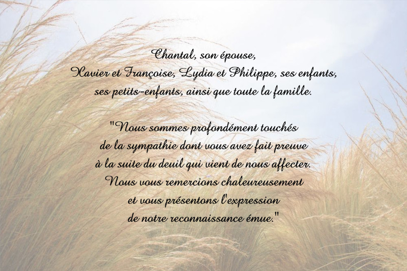 Carte de remerciement décès...