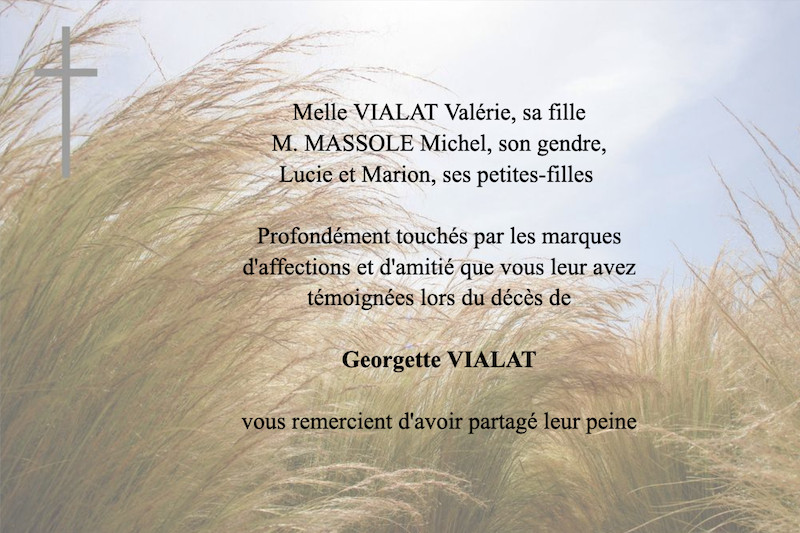 Carte de remerciement décès...