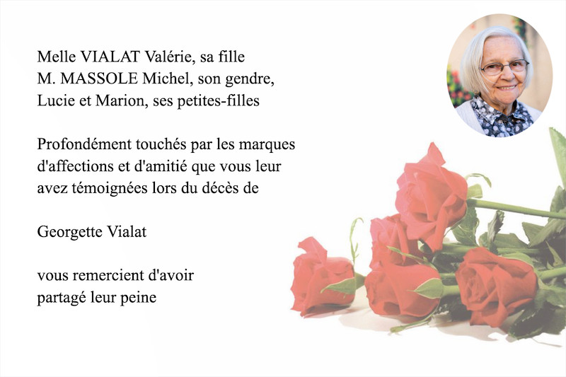 Carte de remerciement décès...