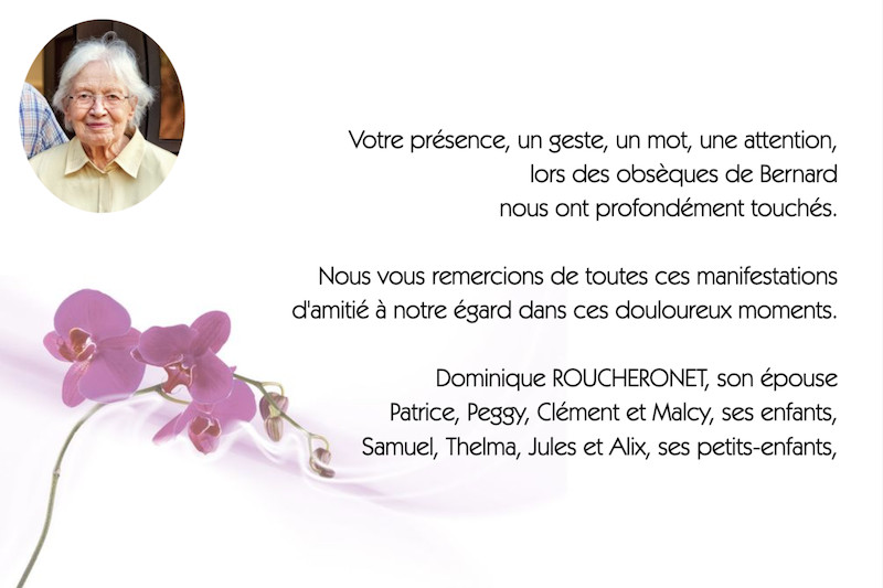 Carte de remerciement décès...