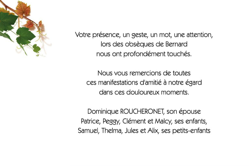 Carte de remerciement décès...