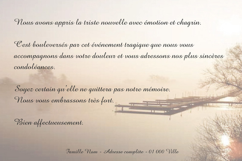 Carte de condoléances "étang"