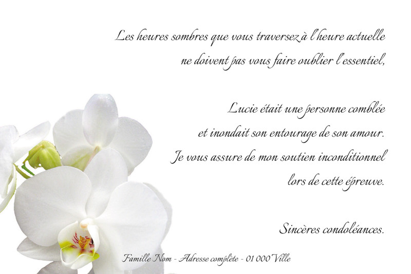 Carte de condoléances...