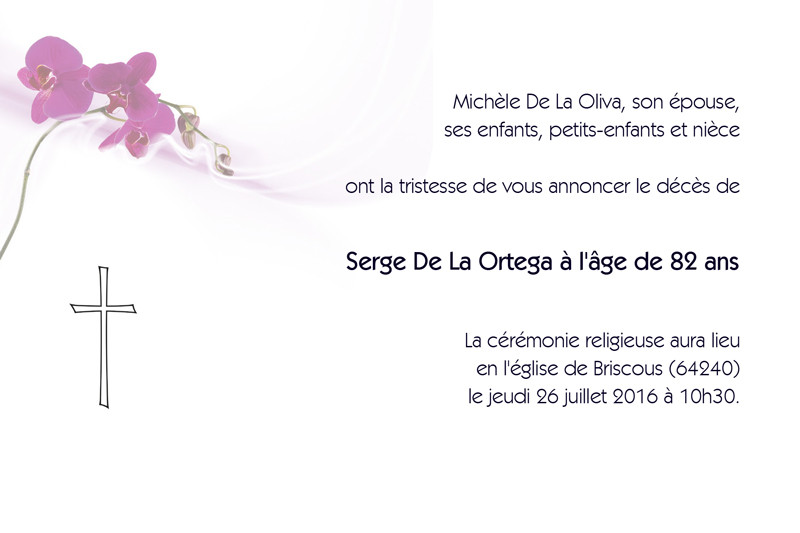 Faire-part de décès "fleur...