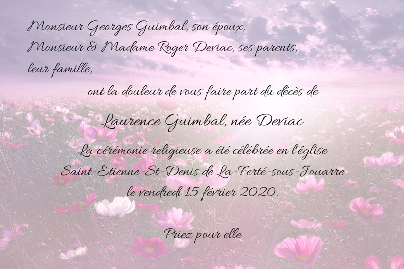 Faire-part de décès "ciel...