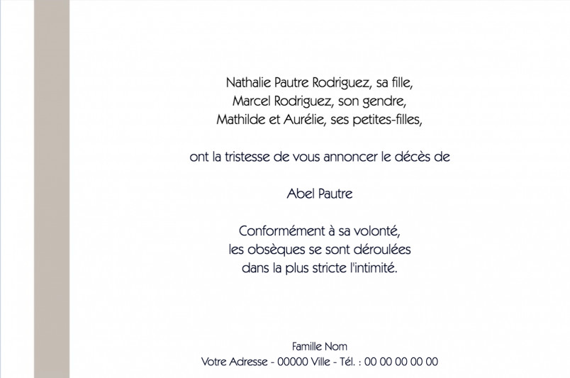 Faire-part de décès...