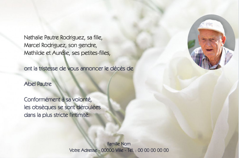 Faire-part de décès "gerbe...