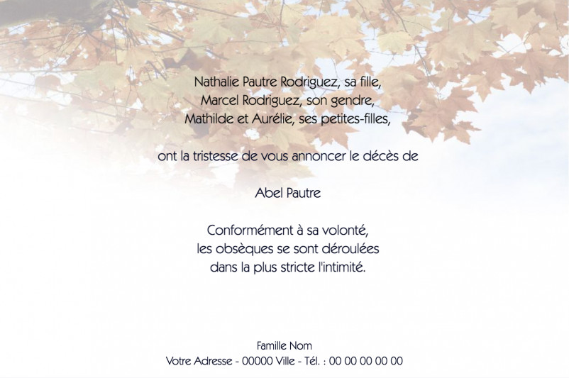 Faire-part de décès...