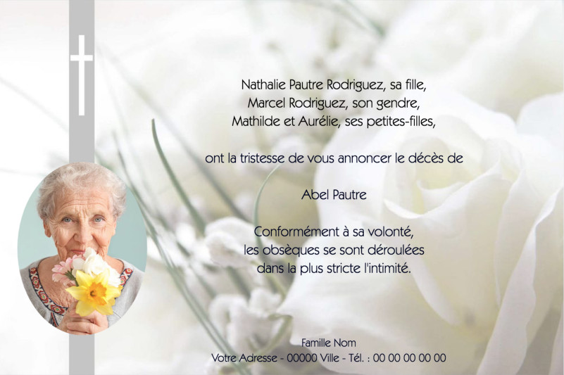 Faire-part de décès "gerbe...