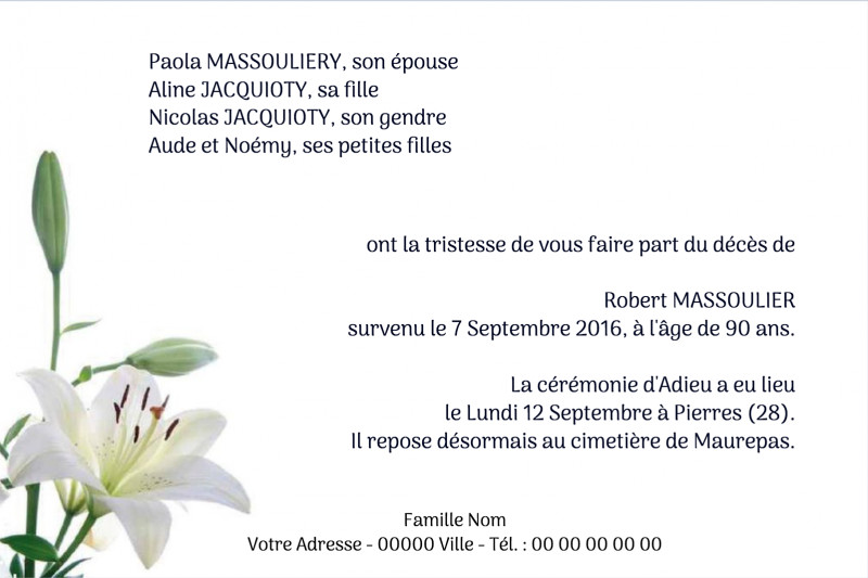 Faire-part de décès...