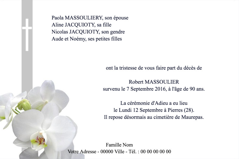 Faire part De D c s Remerciement De Deuil Faire part De D c s Remerciement De Deuil