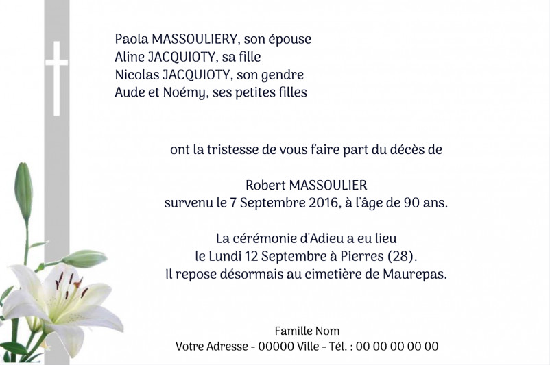 Faire-part de décès...