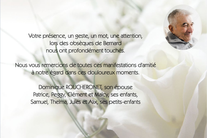 Carte de remerciement décès...