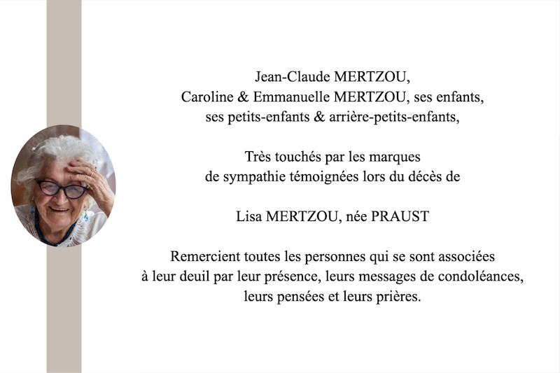 Carte de remerciement décès...