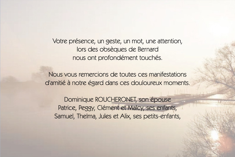 Carte de remerciement de...