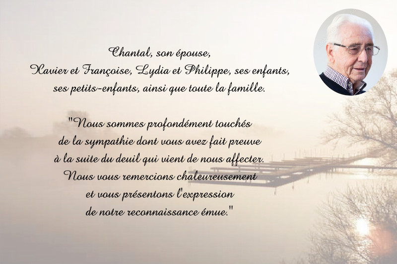 Carte de remerciement décès...