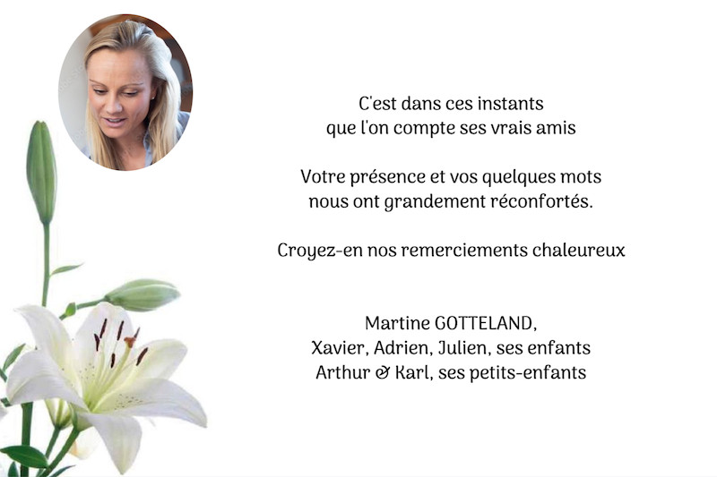 Carte de remerciement décès...