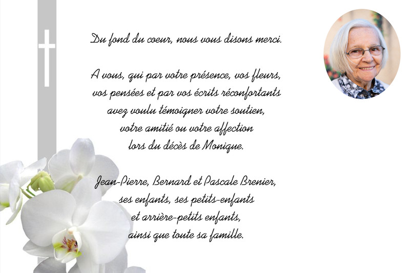 Carte de remerciement décès...
