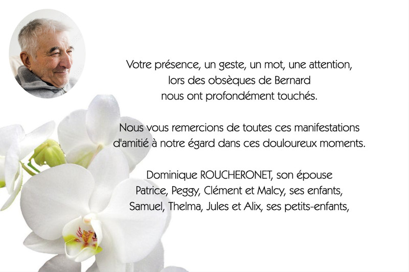 Carte de remerciement décès...
