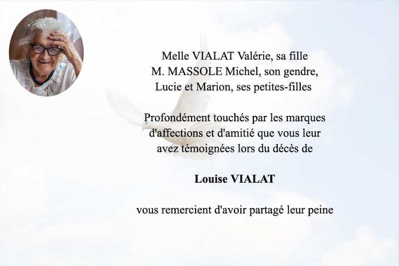 Carte de remerciement décès...