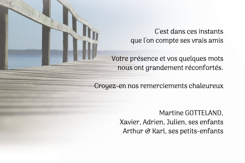 Carte de remerciement décès...