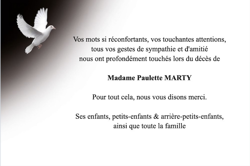 Carte de remerciement décès...