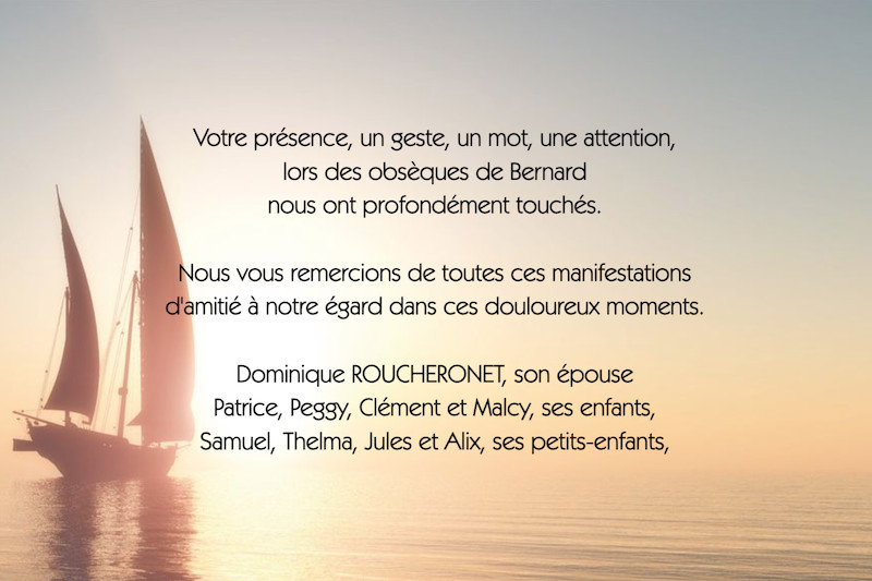 Carte de remerciement décès...