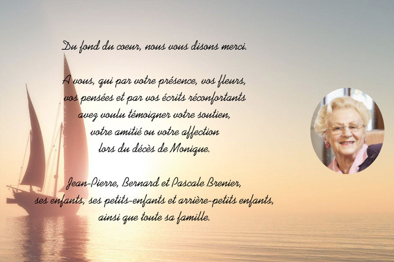 Carte de remerciement décès...