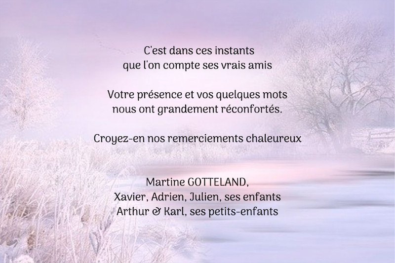 Carte de remerciement de...