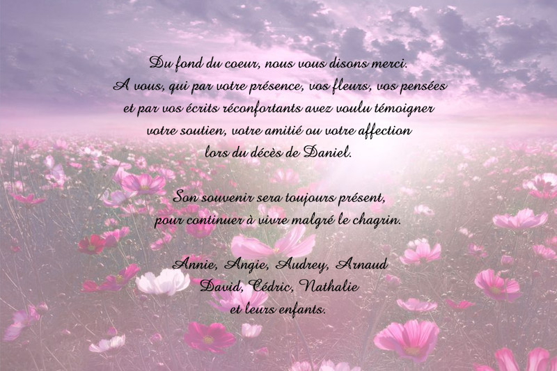 Carte de remerciement décès...