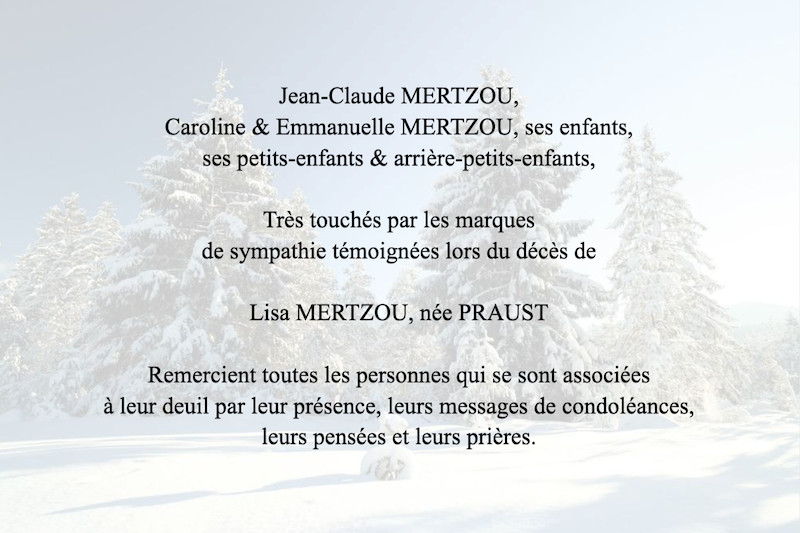 Carte de remerciement décès...